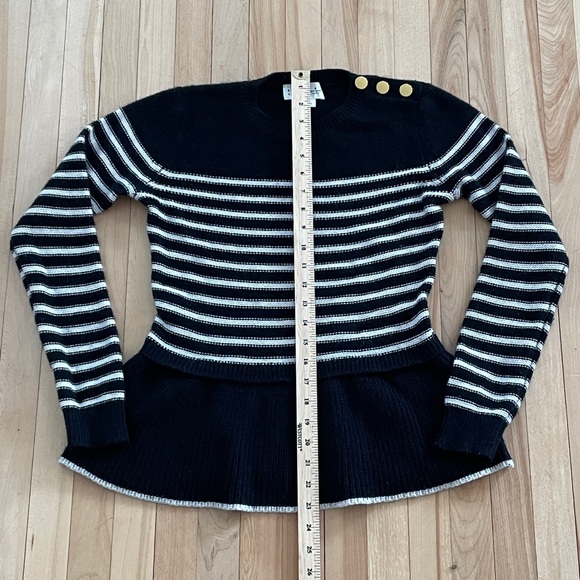 Broome Street Kate Spade Striped Peplum Cashmere Blend Knit Sweater - Sz XS - Picture 11 of 16